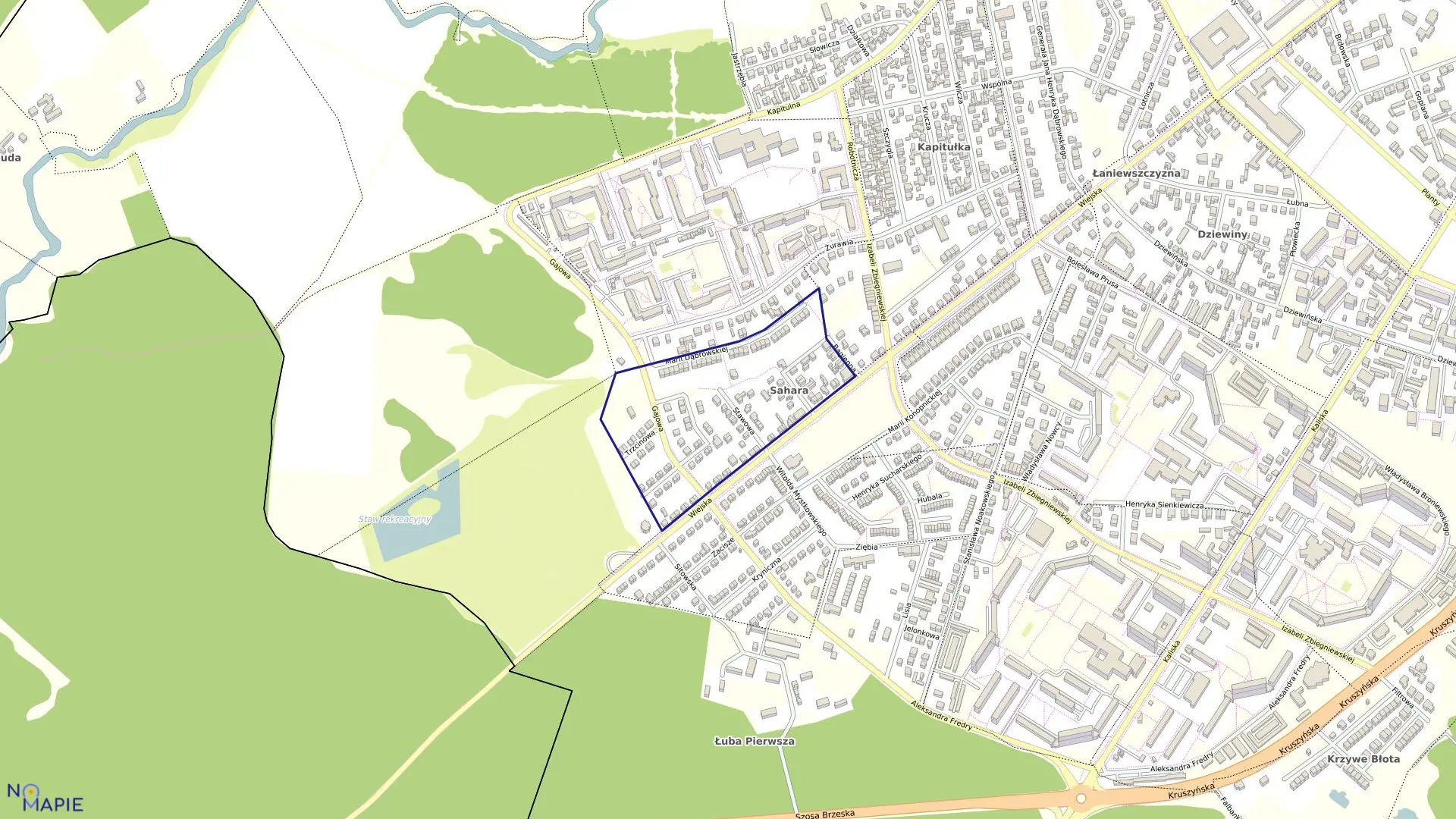 Mapa obrębu Włocławek KM 70 w mieście Włocławek